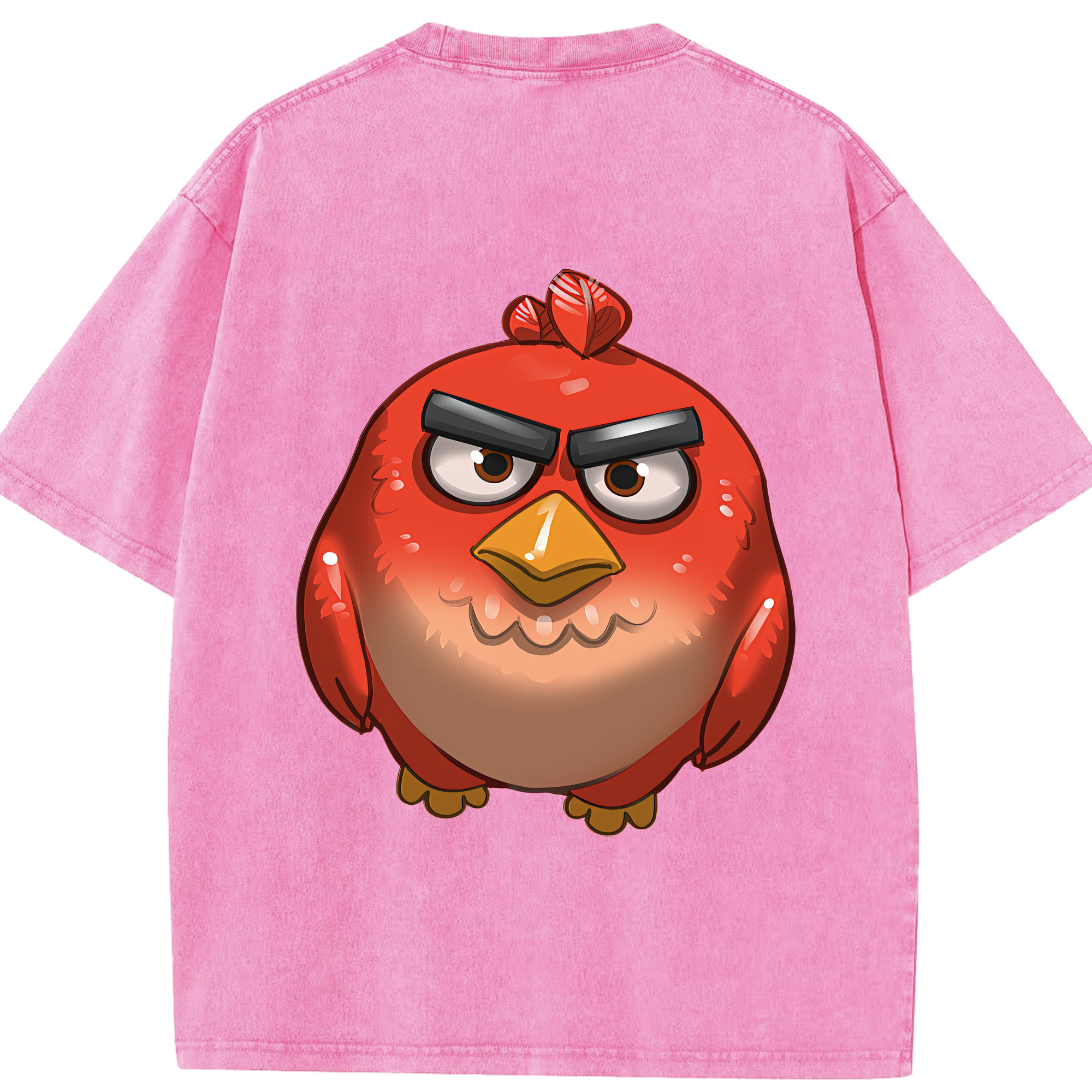 （画像用） Angry Birds アングリーバード 綿100% ヴィンテージ風 半袖Tシャツ（背面プリント）